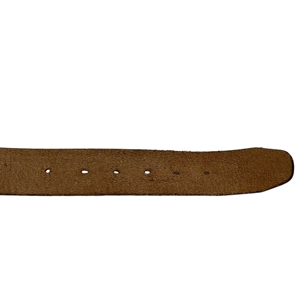 Hand-Tooled Steerhide Brown Leather Belt With Leaf Design Size 38 Stamped B1892 - Picture 3 of 7